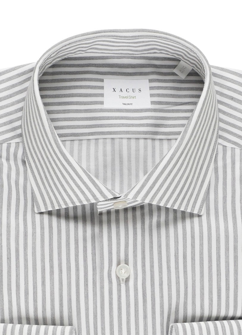 Xacus White Striped Travel Casual Shirt