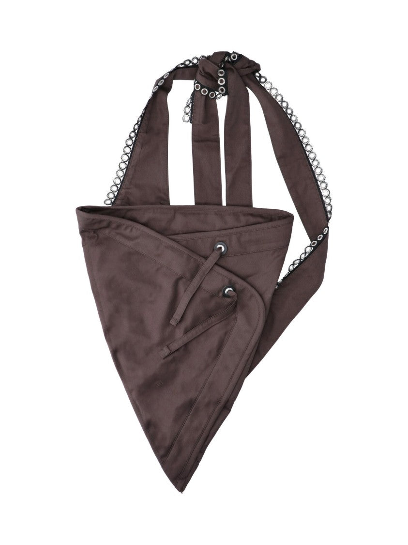 Kiko Kostadinov Brown Kest Triangular Cotton Shoulder Bag