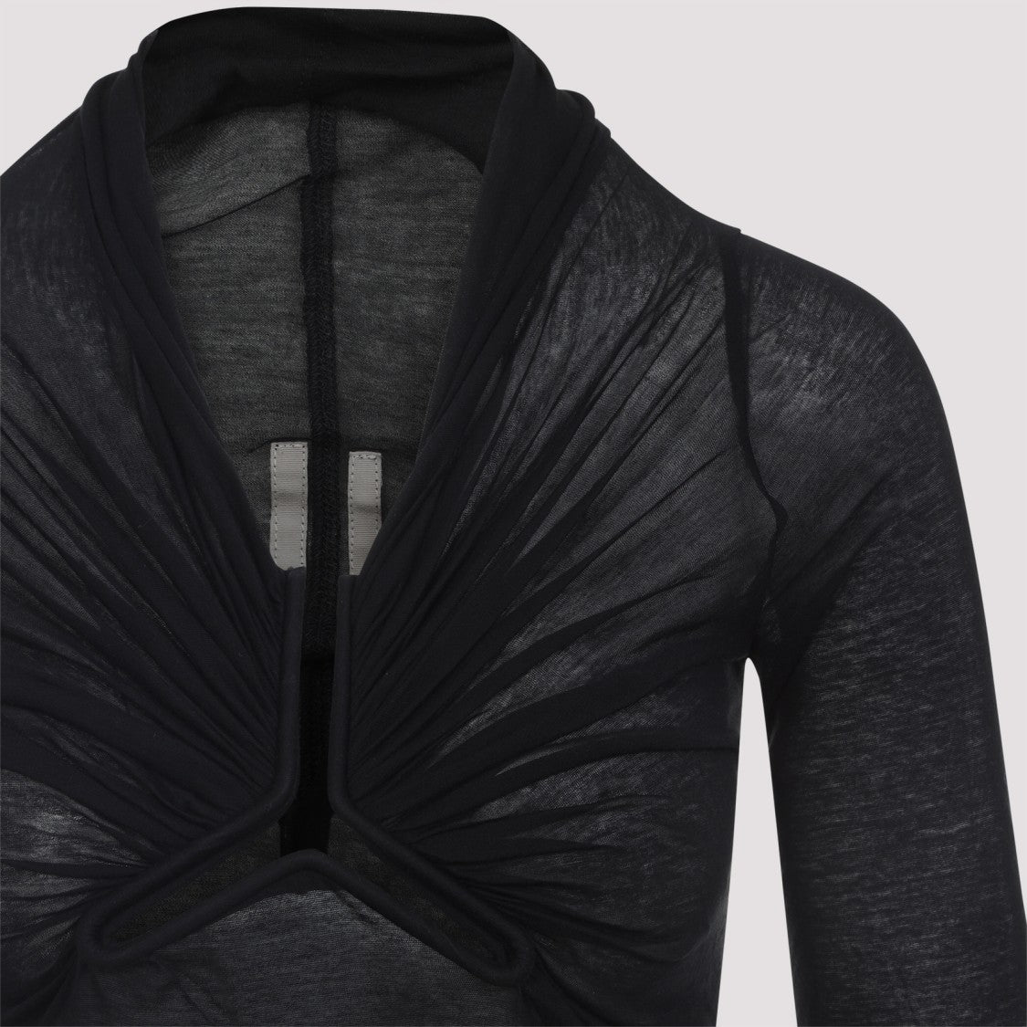Rick Owens Black Cotton Allanah Long Sleeves Top