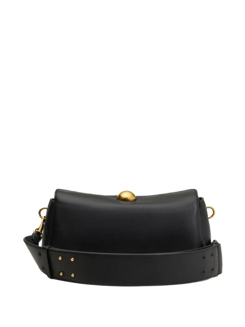 Ami Paris Black Calf Leather Brass Hardware Bag