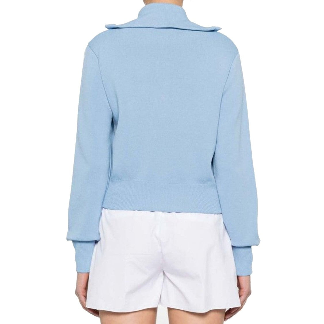 Autry Fitted Light Blue Logo Jacket With Structured Collar