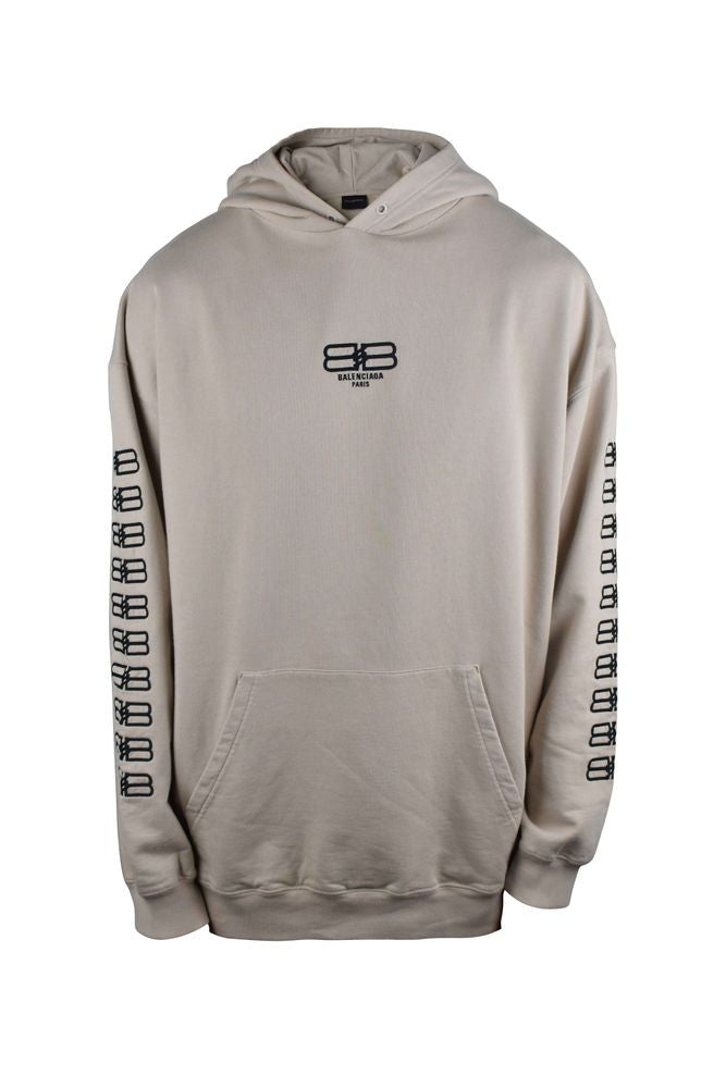 Balenciaga Beige Oversized Hooded Sweatshirt