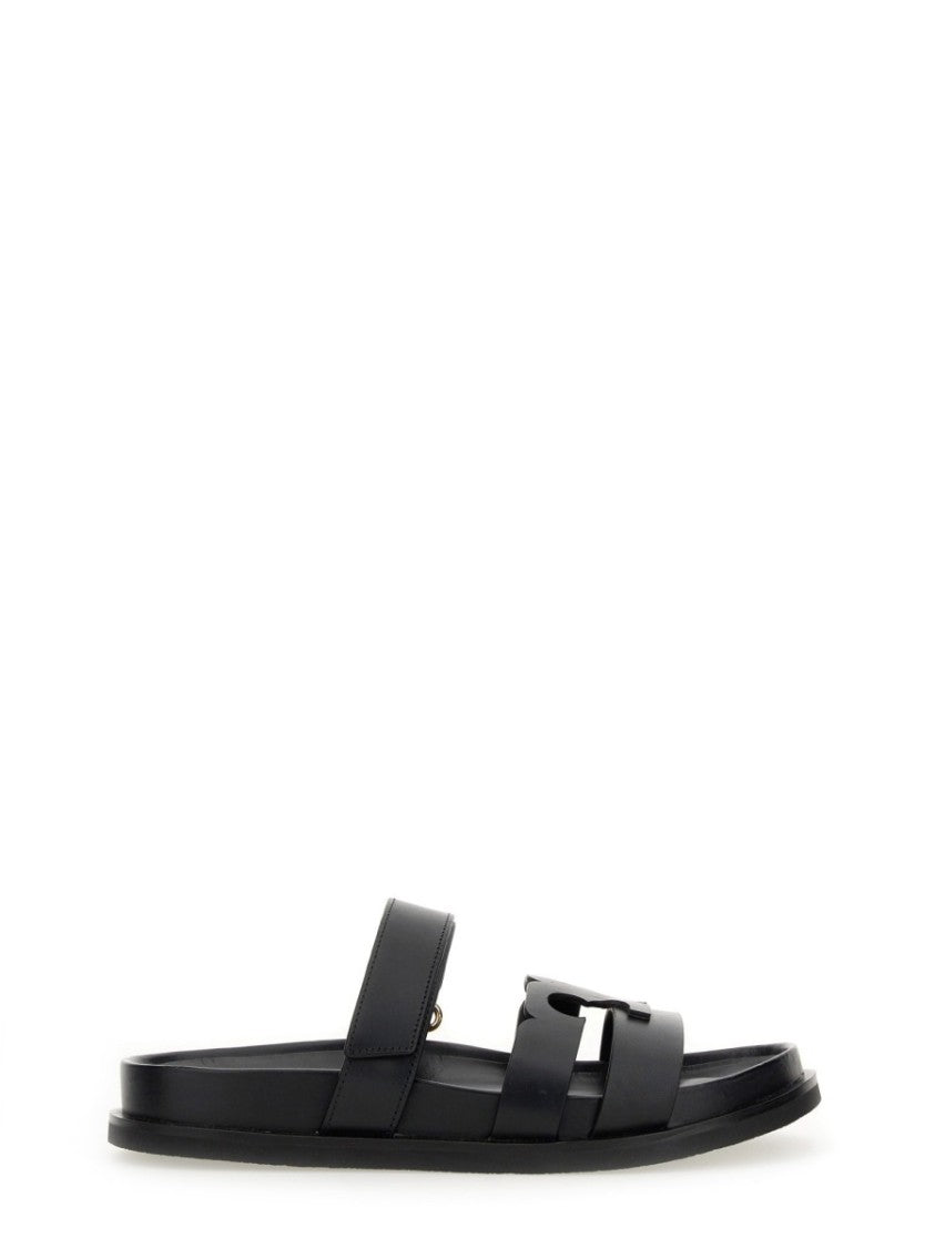 Tory Burch Cut-Out Design Bovine Leather Sandals