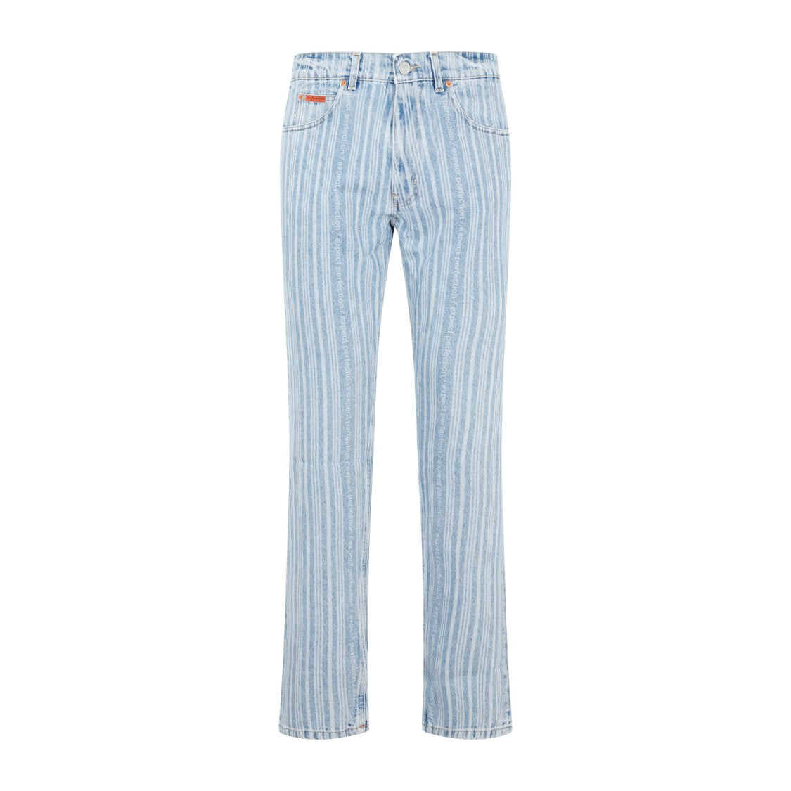 Martine Rose Blue Pinstripe Straight Leg Cotton Jeans