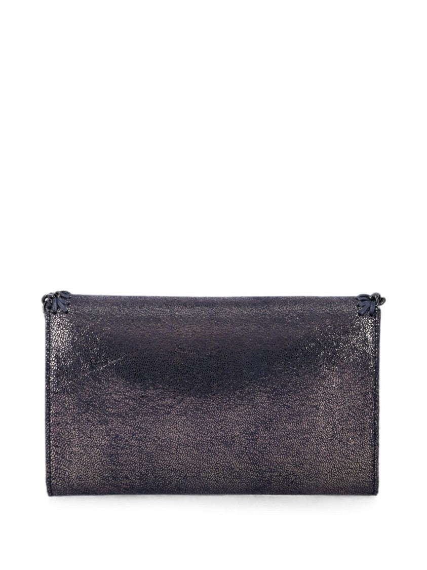 Stella Mccartney Black Rectangular Textured Chain Clutch
