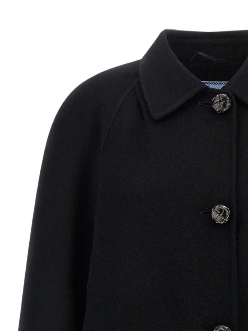 Prada Black Minimalist Subtle Triangular Jacket