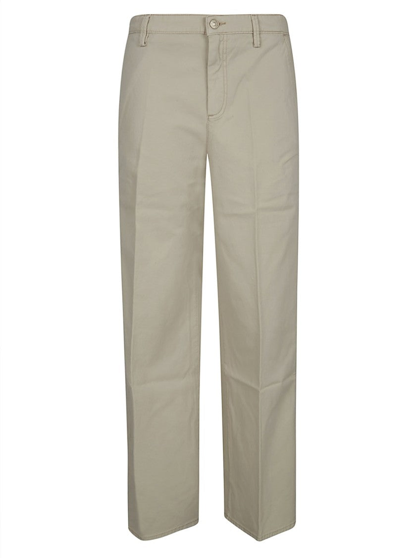 7 For All Mankind High-Waisted Wide Trousers With Front Pleats And Structured Fit