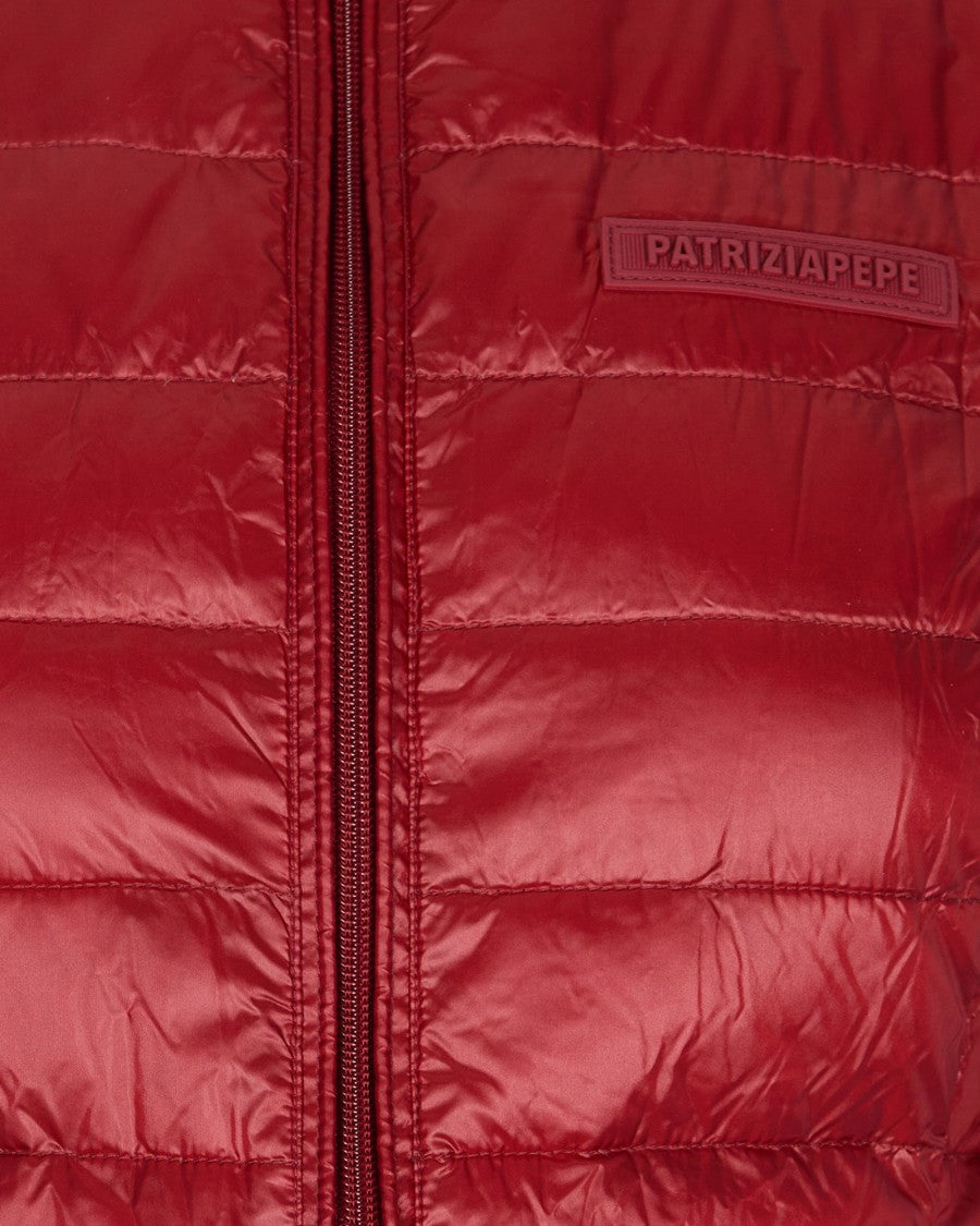 Patrizia Pepe Nylon Down Jacket In Velvet/Purple Red