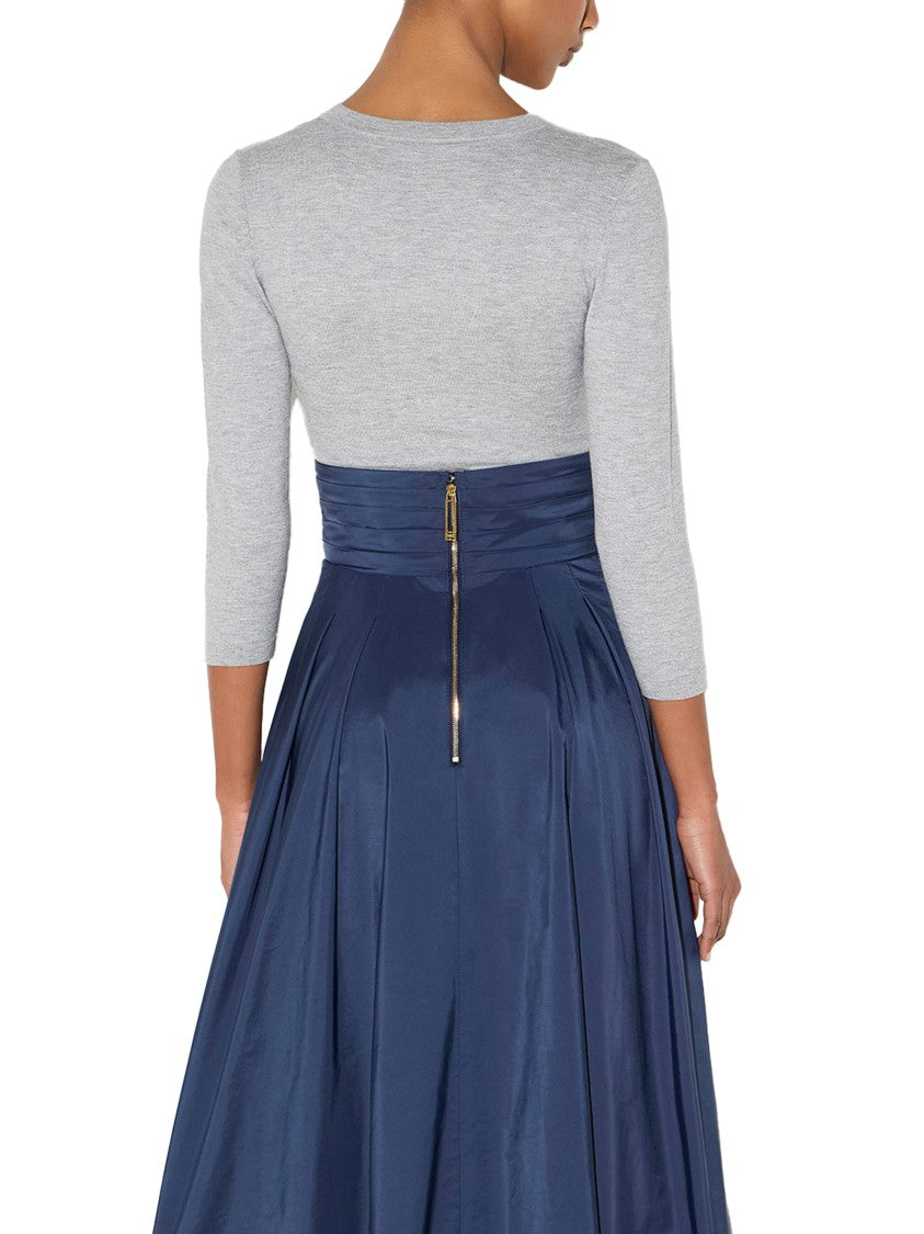 Elisabetta Franchi Cropped Ribbed V-Neck Knit Sweater