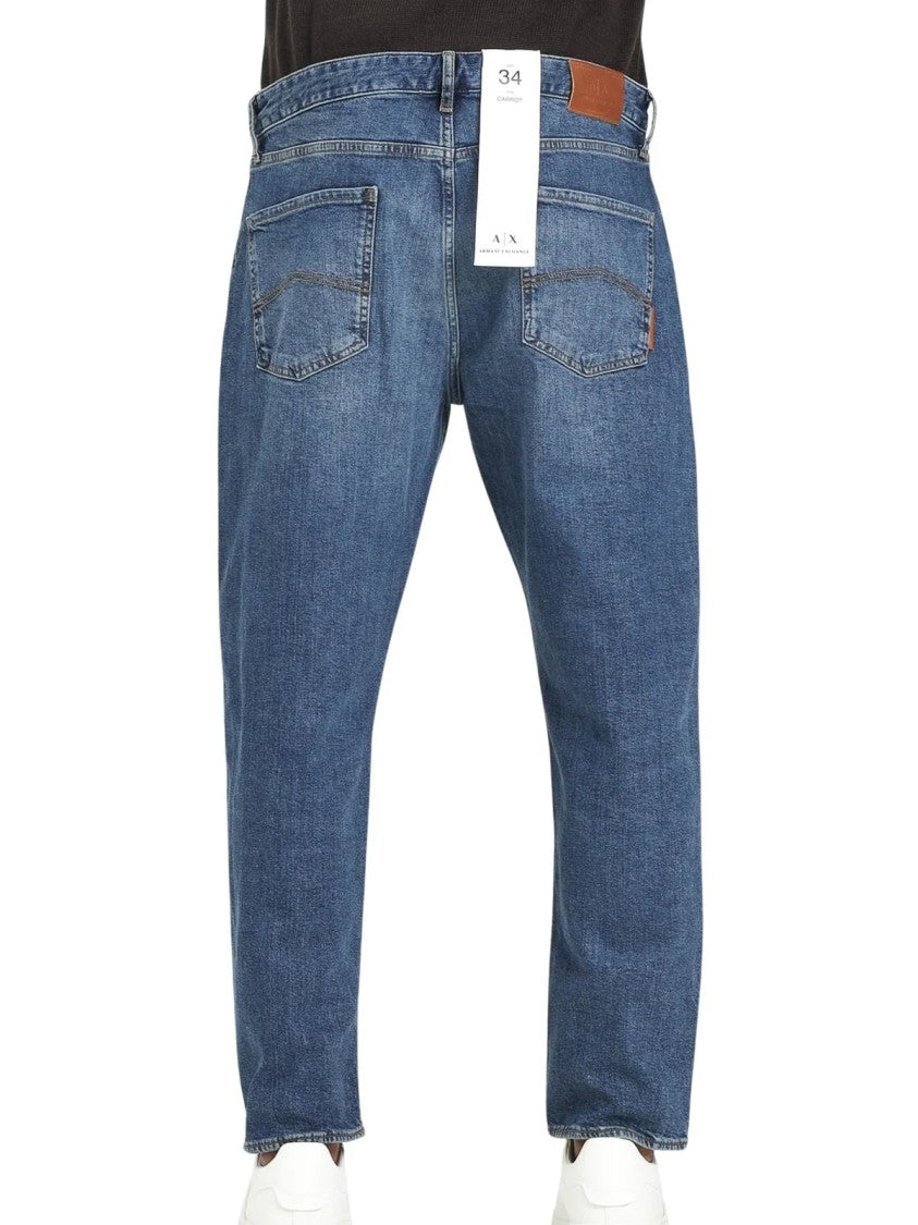 Armani Exchange Blue Slim-Fit Cotton-Blend Jeans