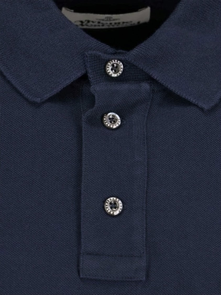 Vivienne Westwood Classic Blue Polo Shirt With Structured Collar