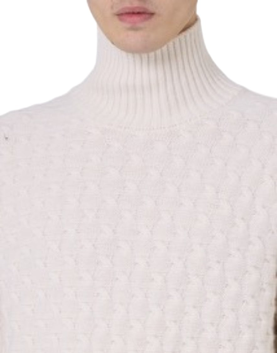 Paolo Pecora High-Neck Wool Sweater With Textured Knit