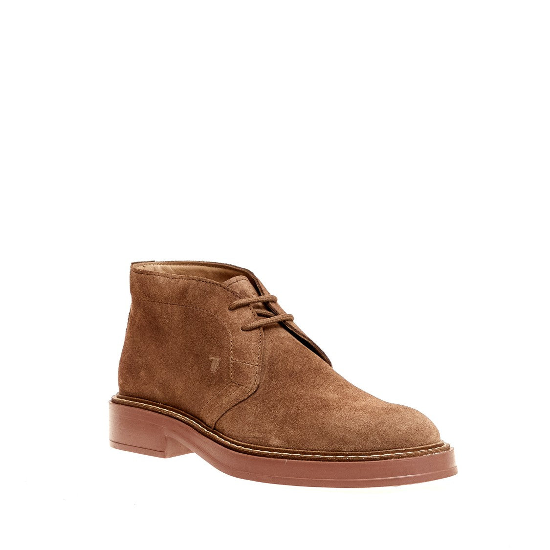 Tod's Walnut Suede Ankle Boot With Extralight Brick Sole