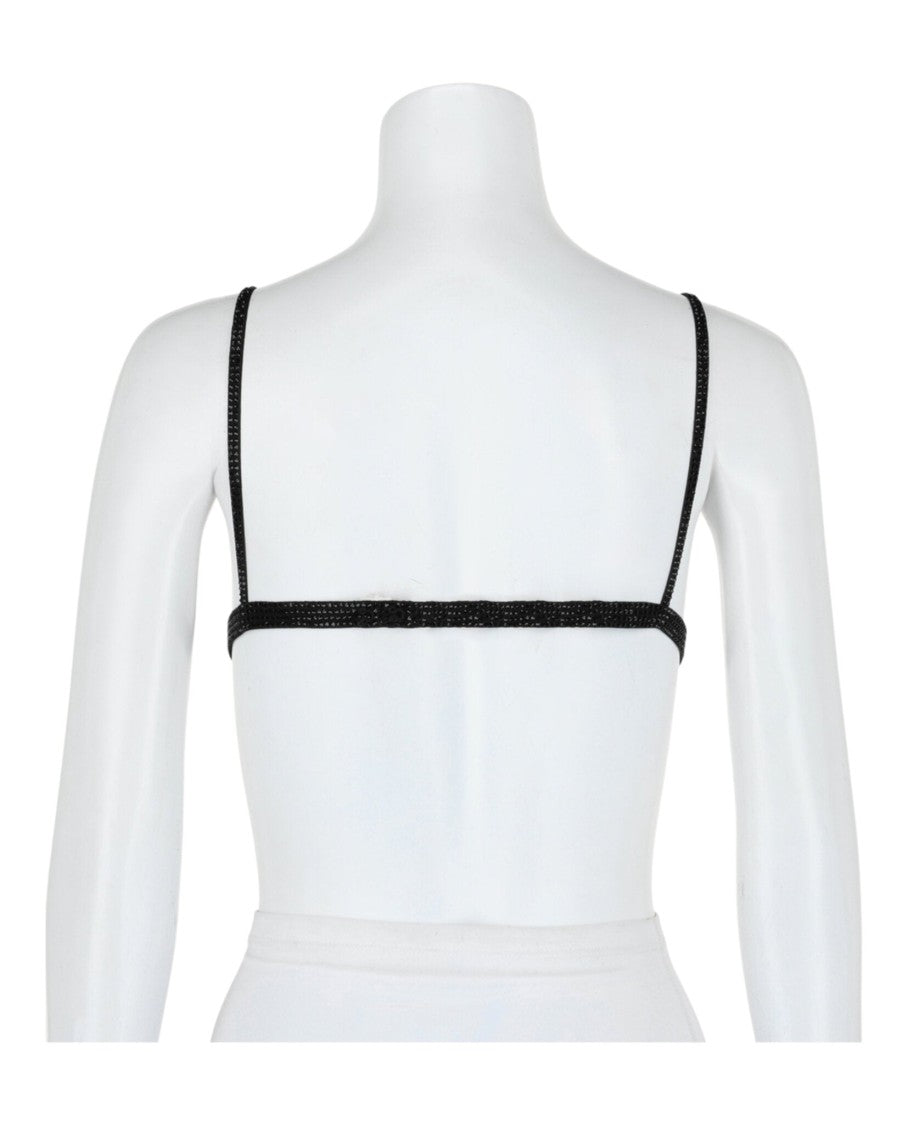 Ferragamo Crystal-Embellished Silk Triangle Bralette With Plunging Neckline