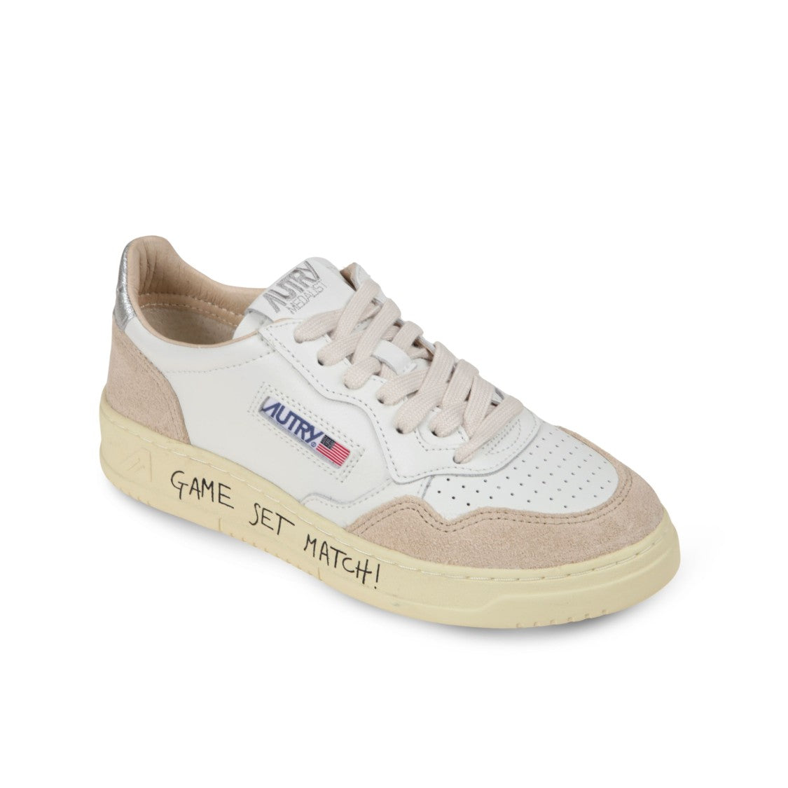 Autry Medalist Low Silver Metallic Sneakers