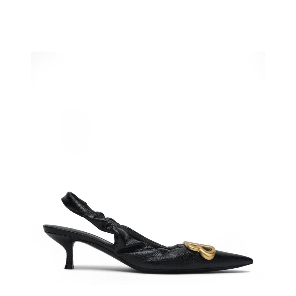 Balenciaga Monaco Slingback Bb With Pointed Toe And Gold Accent