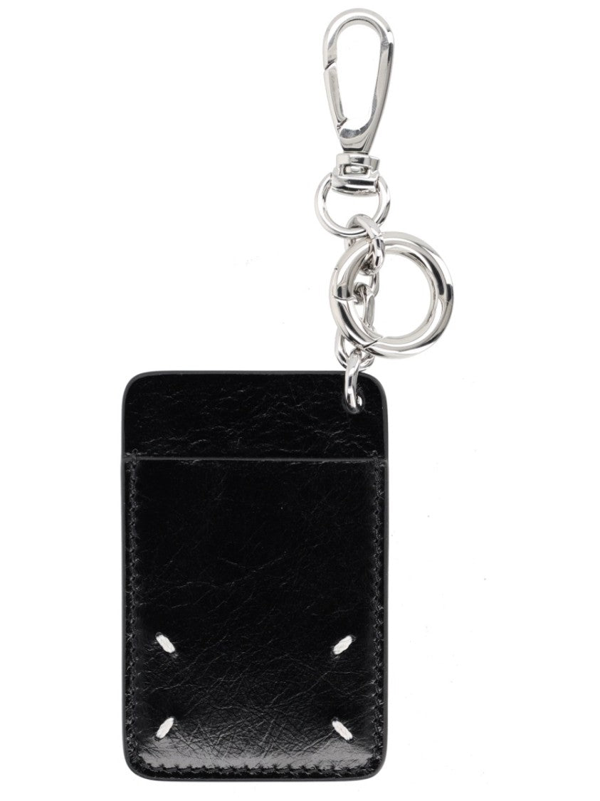 Maison Margiela Black Glossy Clasp Keyring Leather Wallet
