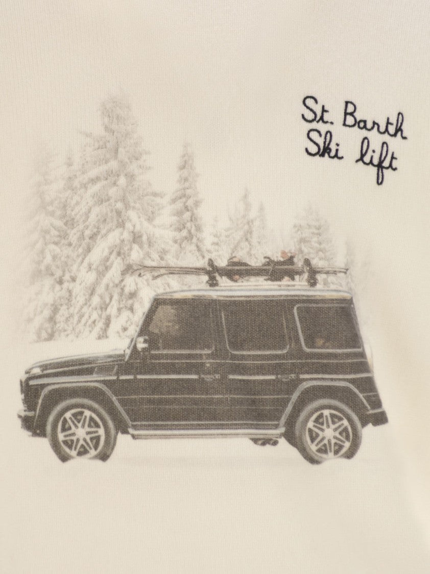 Mc2 Saint Barth Heron - Crew Neck Sweater With Embroidery On The Front
