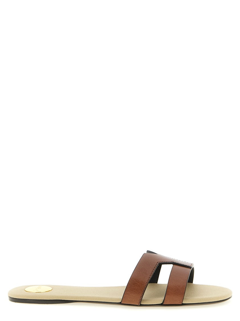 Saint Laurent 'Mabrouka' Leather Rounded Toe Sandals