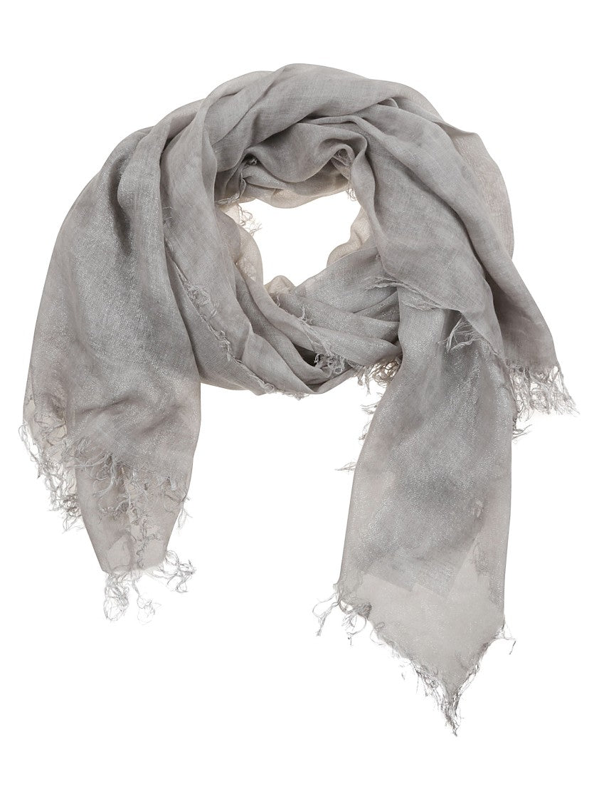 Peserico Modal-Virgin Wool Blend Scarf With Frayed Edges