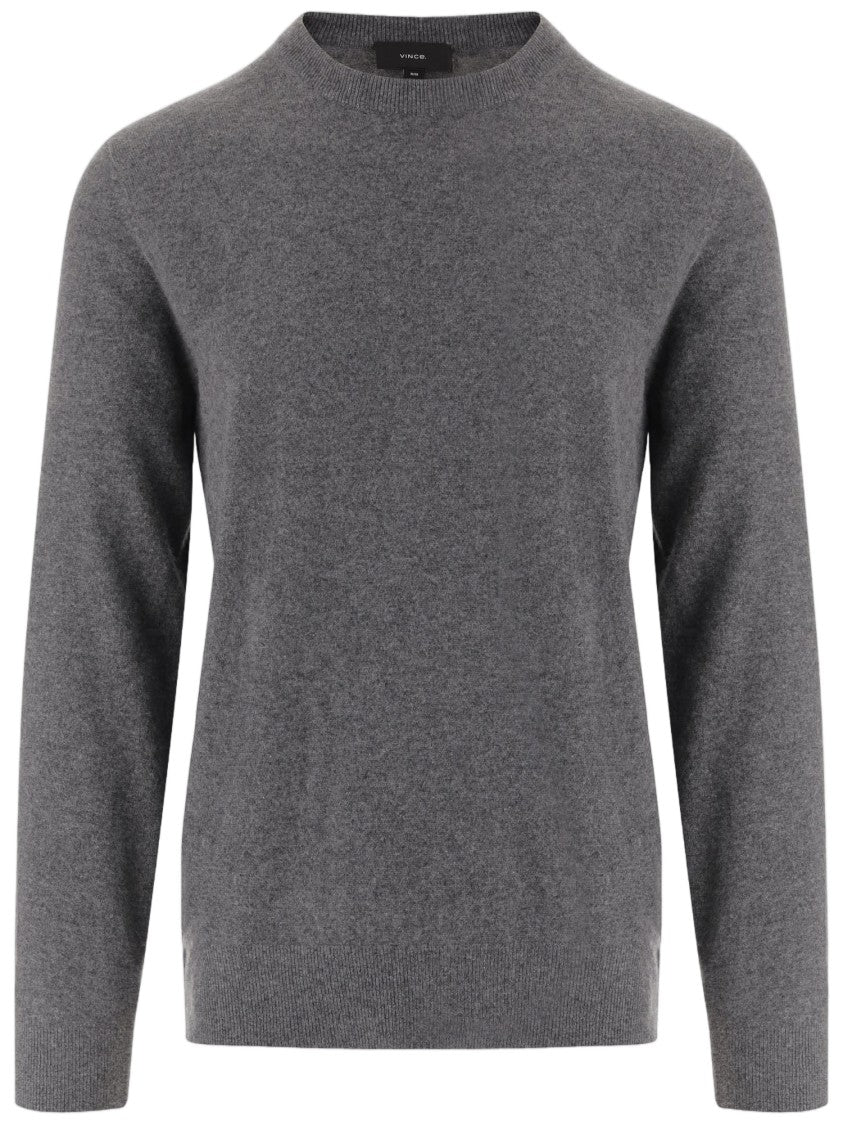 Vince Gray Classic Crew Neck Cashmere Sweater