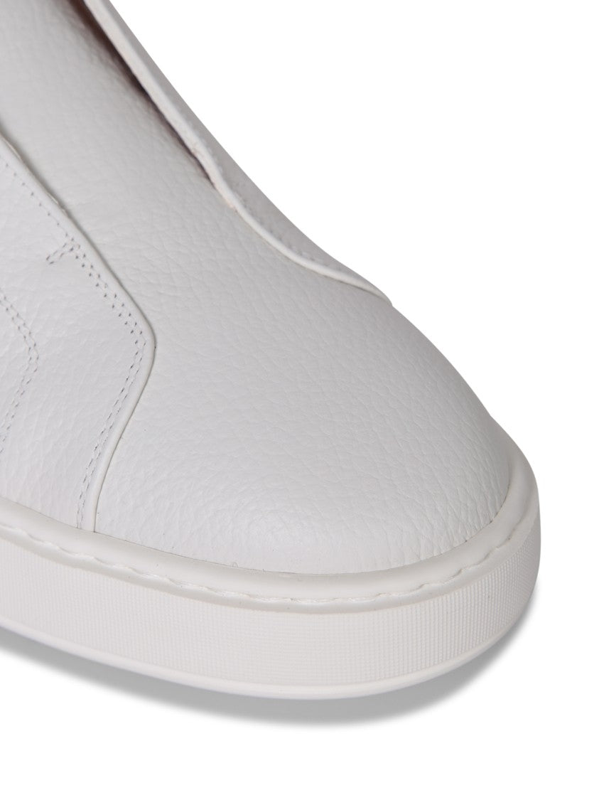 Santoni Slip-On Sneakers With Calf Leather And Durable Rubber Sole