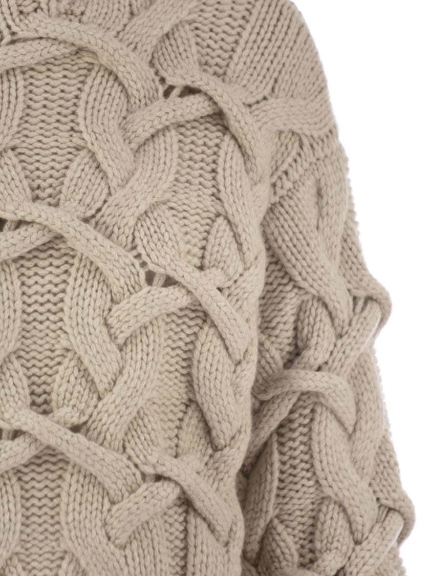 Brunello Cucinelli Braided High-Necked Cashmere Sweater