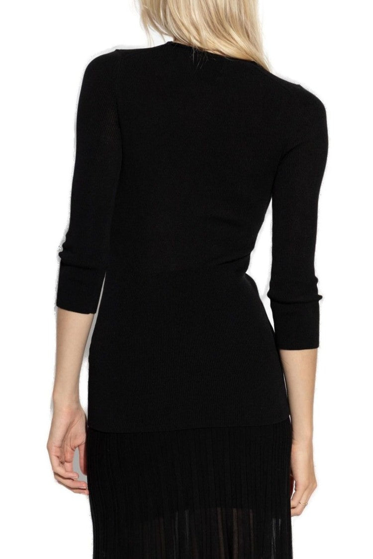 Isabel Marant V-Neck Knit Top – Black