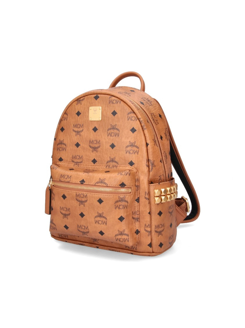 Mcm Brown Stark Visetos Fabric Backpack