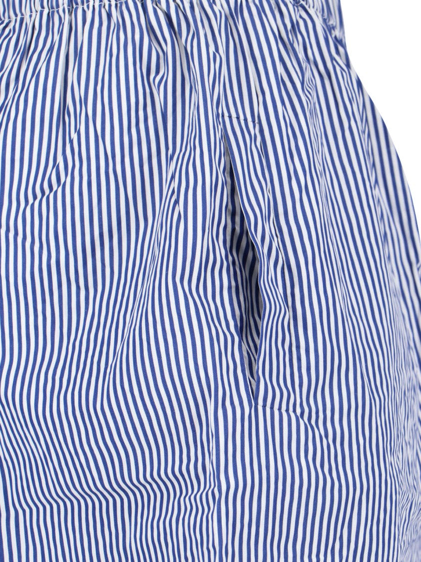 Daniela Gregis Blue Striped Elastic Waist Shorts