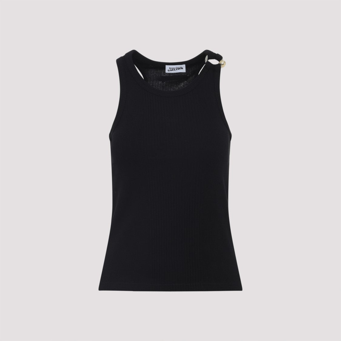 Jean Paul Gaultier Ribbed Black Cotton Top