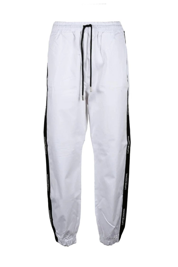 Costume National C. Tracksuit-Style Cotton Stretch Trousers With Side Stripes
