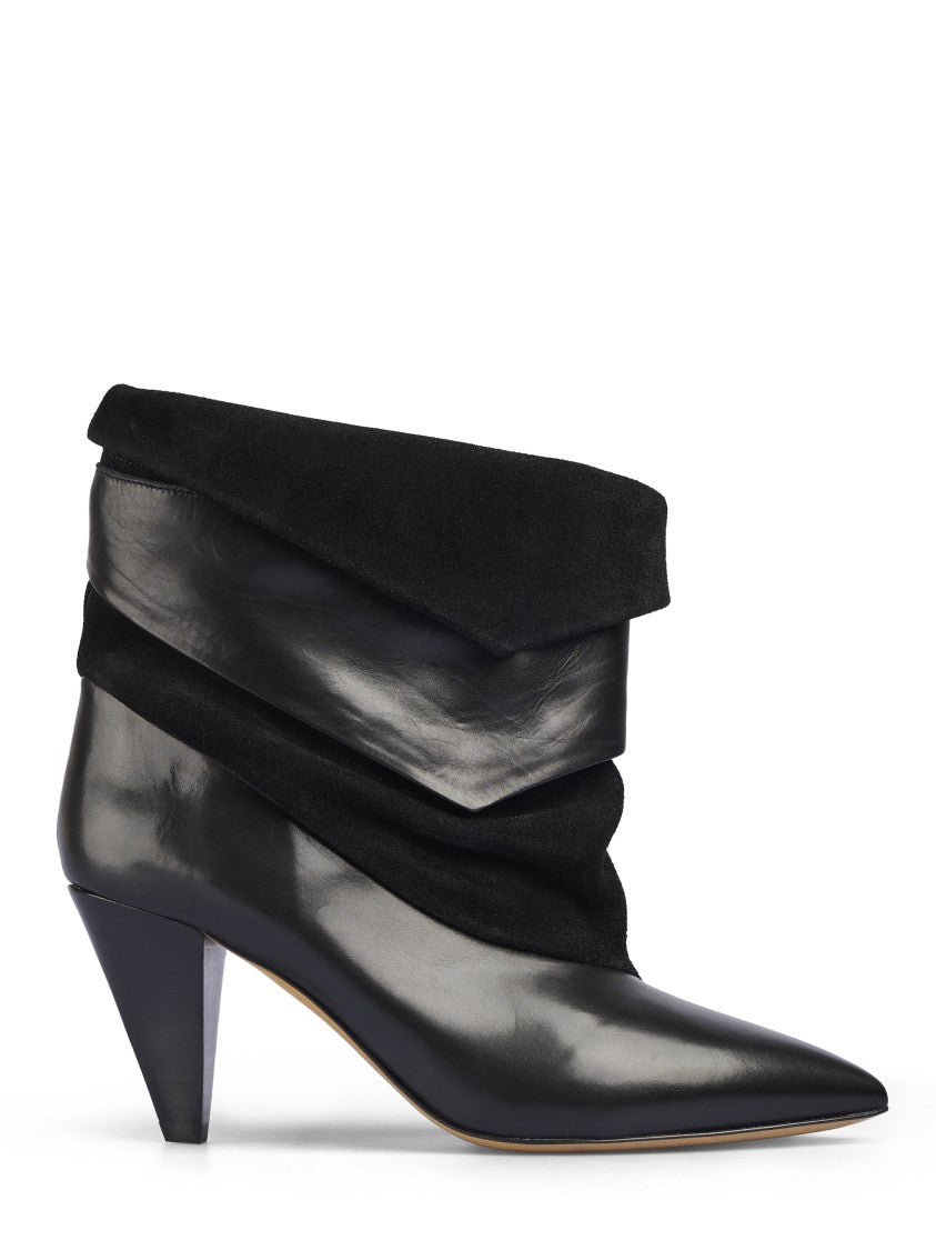Isabel Marant Pointed Toe Slouchy Boots With Mid-Height Cone Heel