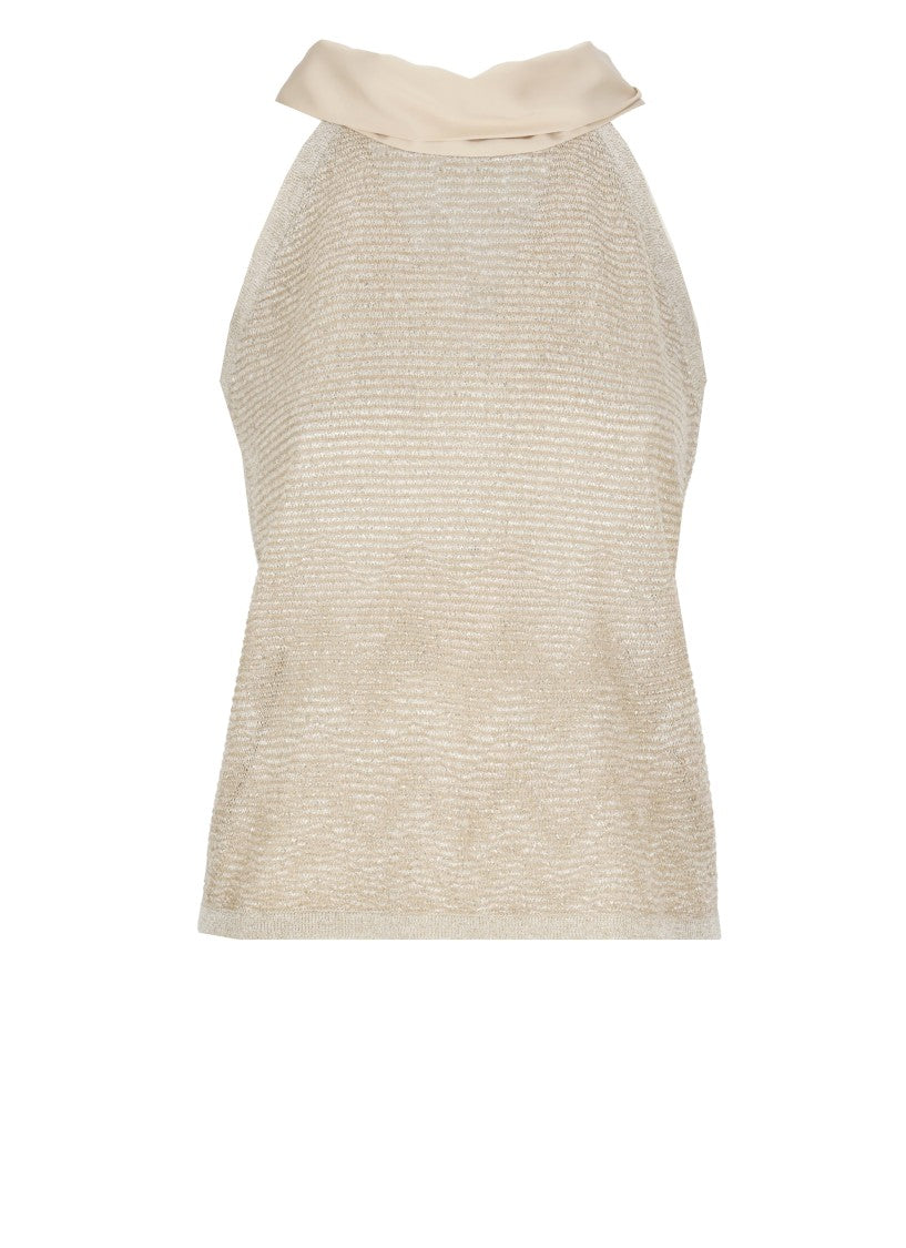 D. Exterior Gold Lurex Top