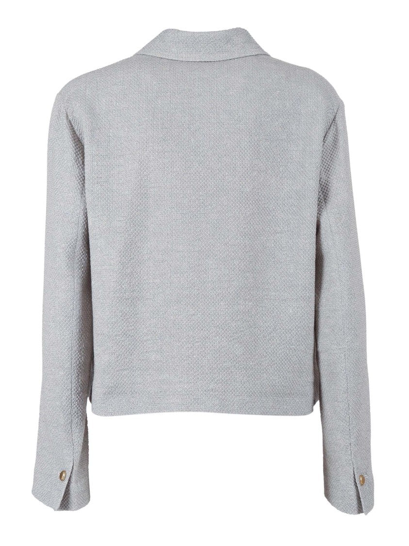 Circolo 1901 Cropped Linen Cotton Textured Jacket