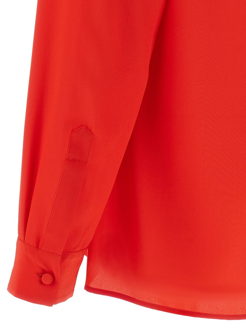 Valentino Garavani Crêpe De Chine Slim Fit Silk Shirt