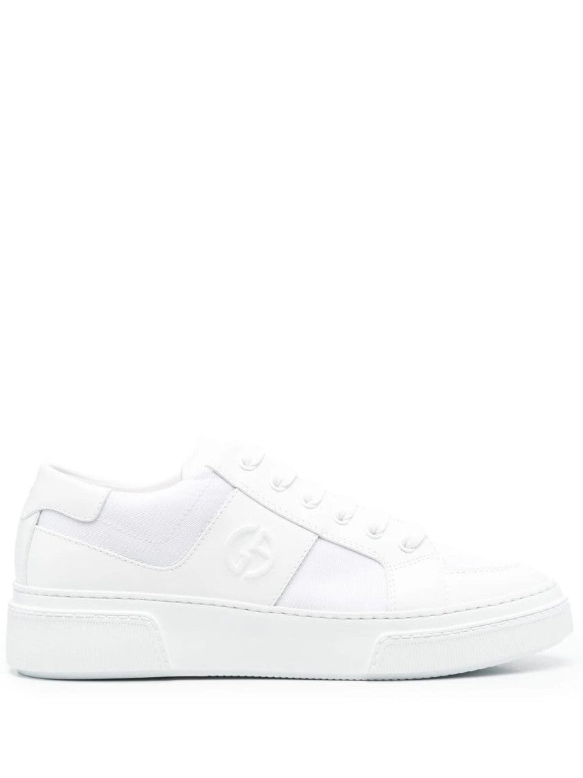 Giorgio Armani Closed White Trainers With Design