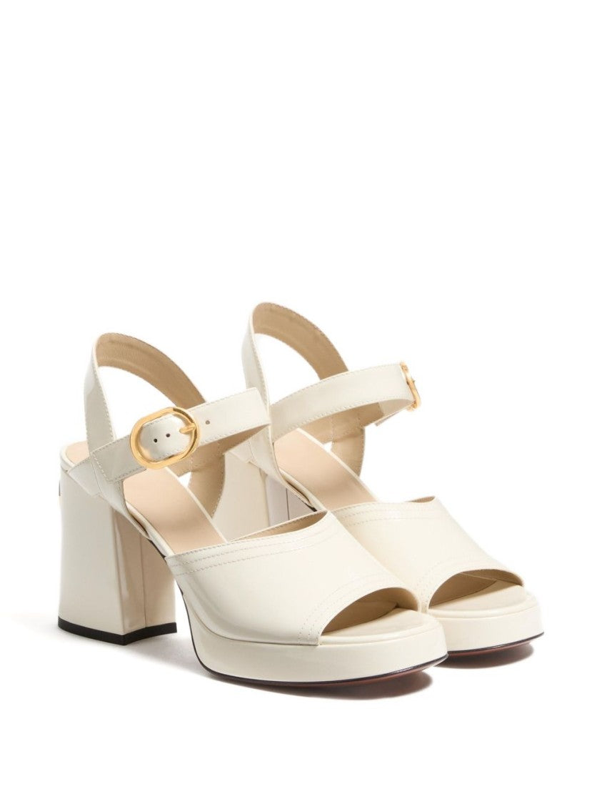 Valentino Garavani Glossy Open-Toe Ankle-Strap Flats