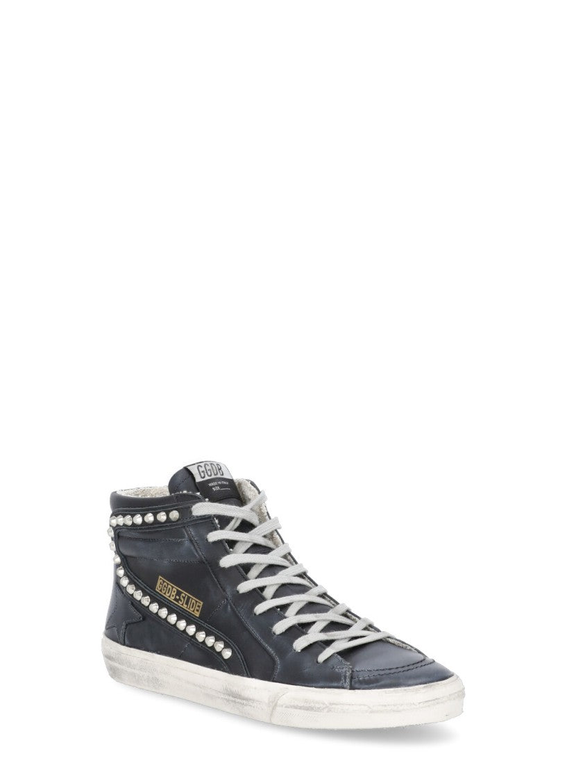 Golden Goose Black Smooth Leather Sneakers