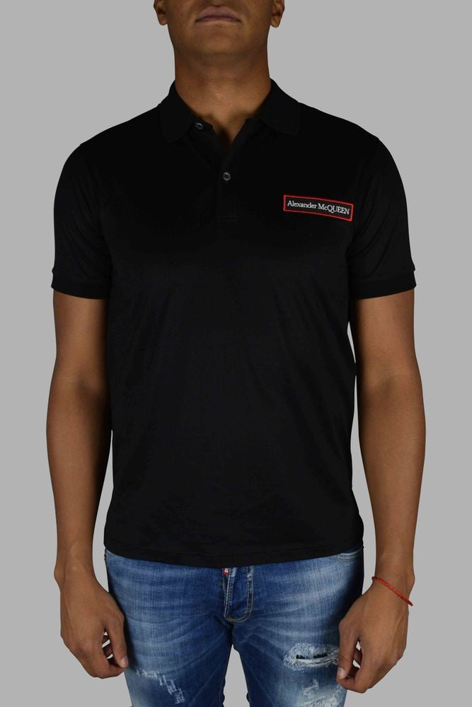 Alexander Mcqueen Tailored Black Cotton Polo Shirt
