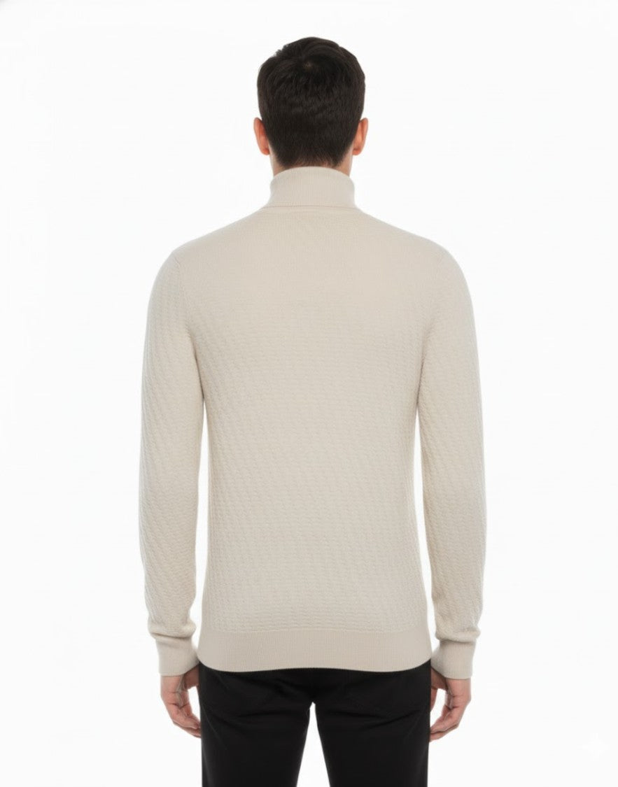 Paolo Pecora Mock-Neck Full-Zip Sweater With Ribbed Details