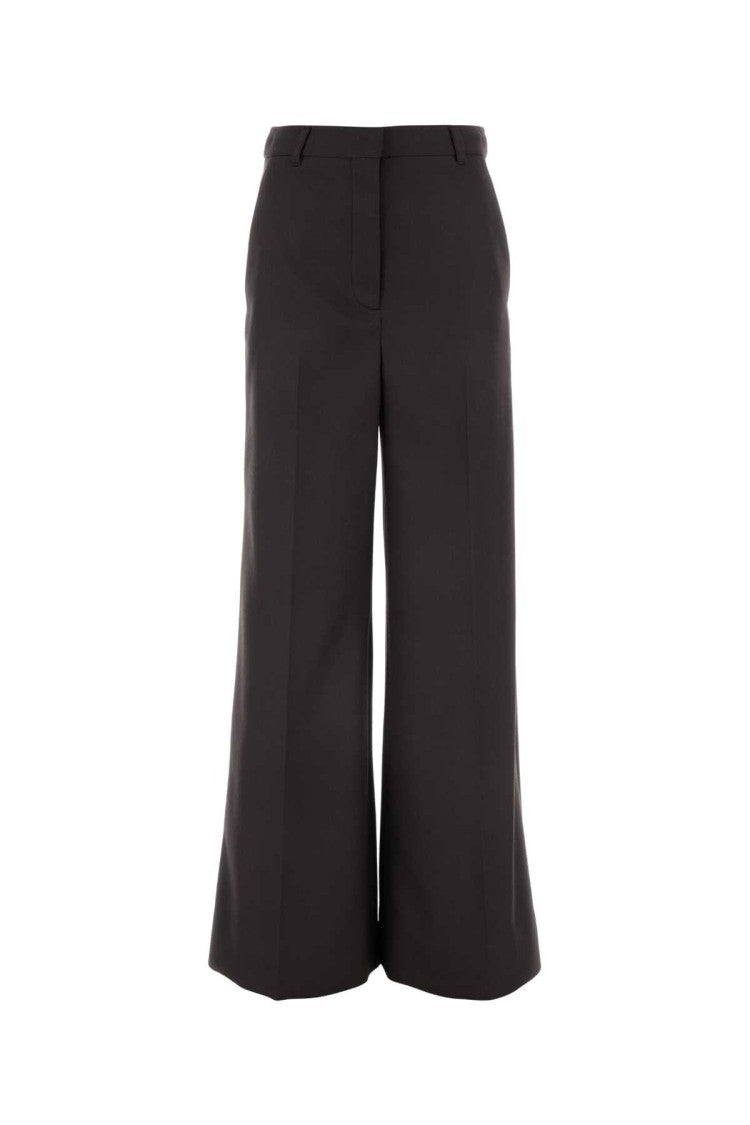 Stella Mccartney Chocolate Flannel Wide-Leg Pant