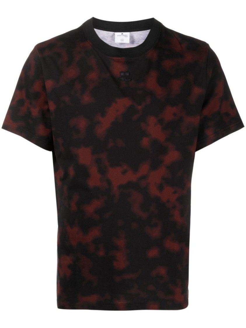 Courrèges Tortoiseshell-Print Cotton T-Shirt With Logo Detailing