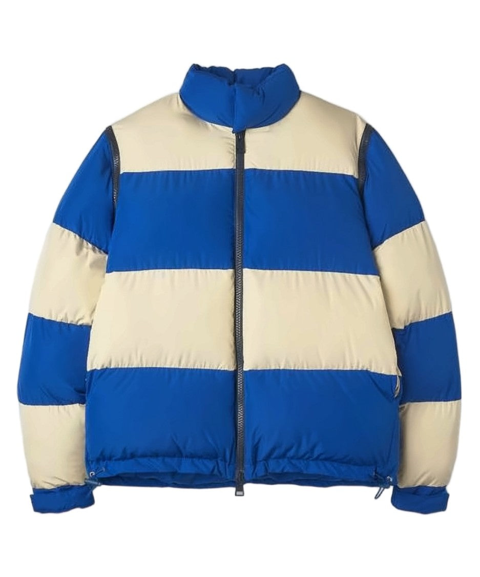 Sunnei Horizontal Striped Puffer Jacket With High Collar