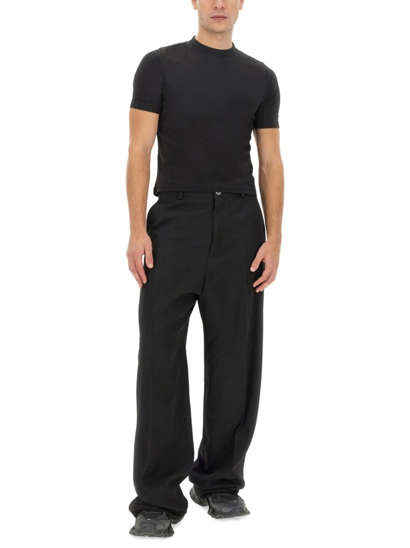 Balenciaga Wide-Leg Relaxed Wool Trousers