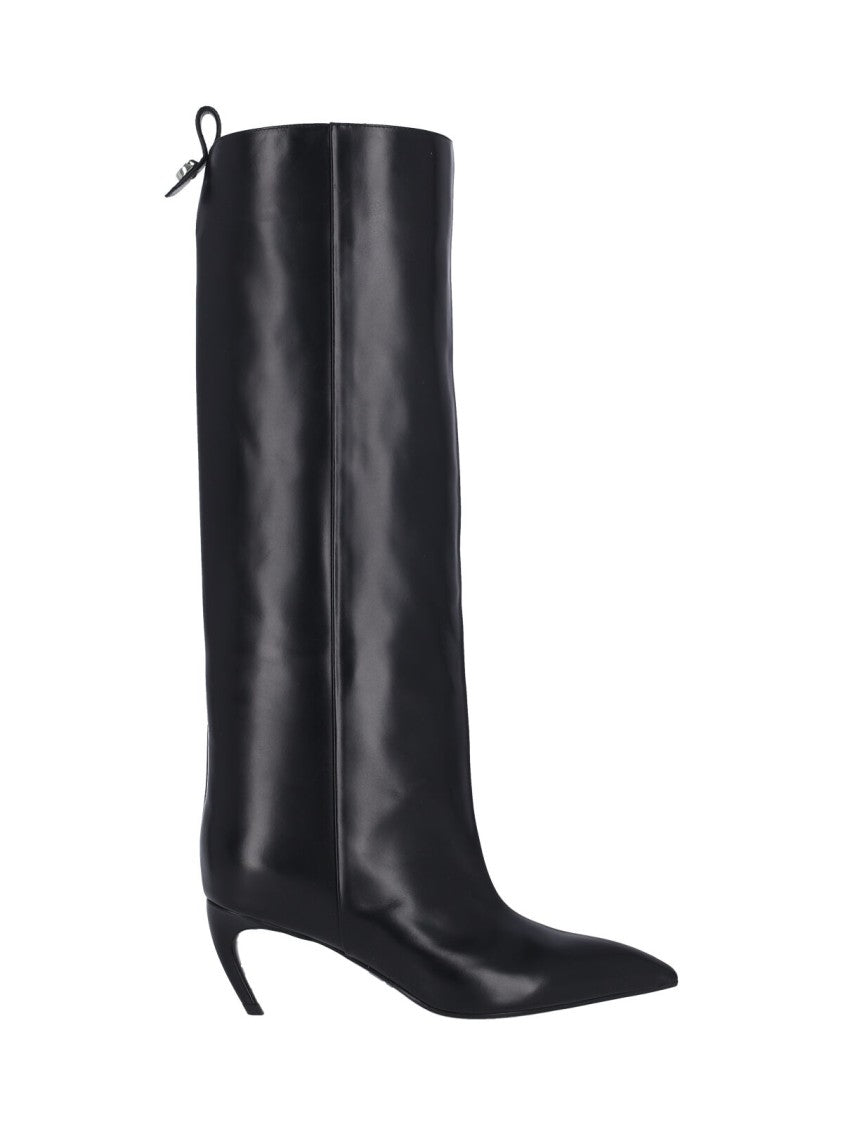 The Attico Pointed Toe Boots With Slim Kitten Heel