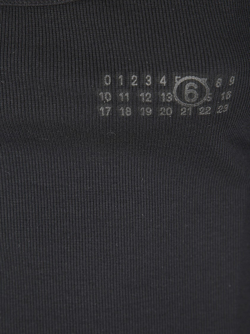 Mm6 By Maison Margiela Sleeveless Ribbed Cotton Tank Top With Hook