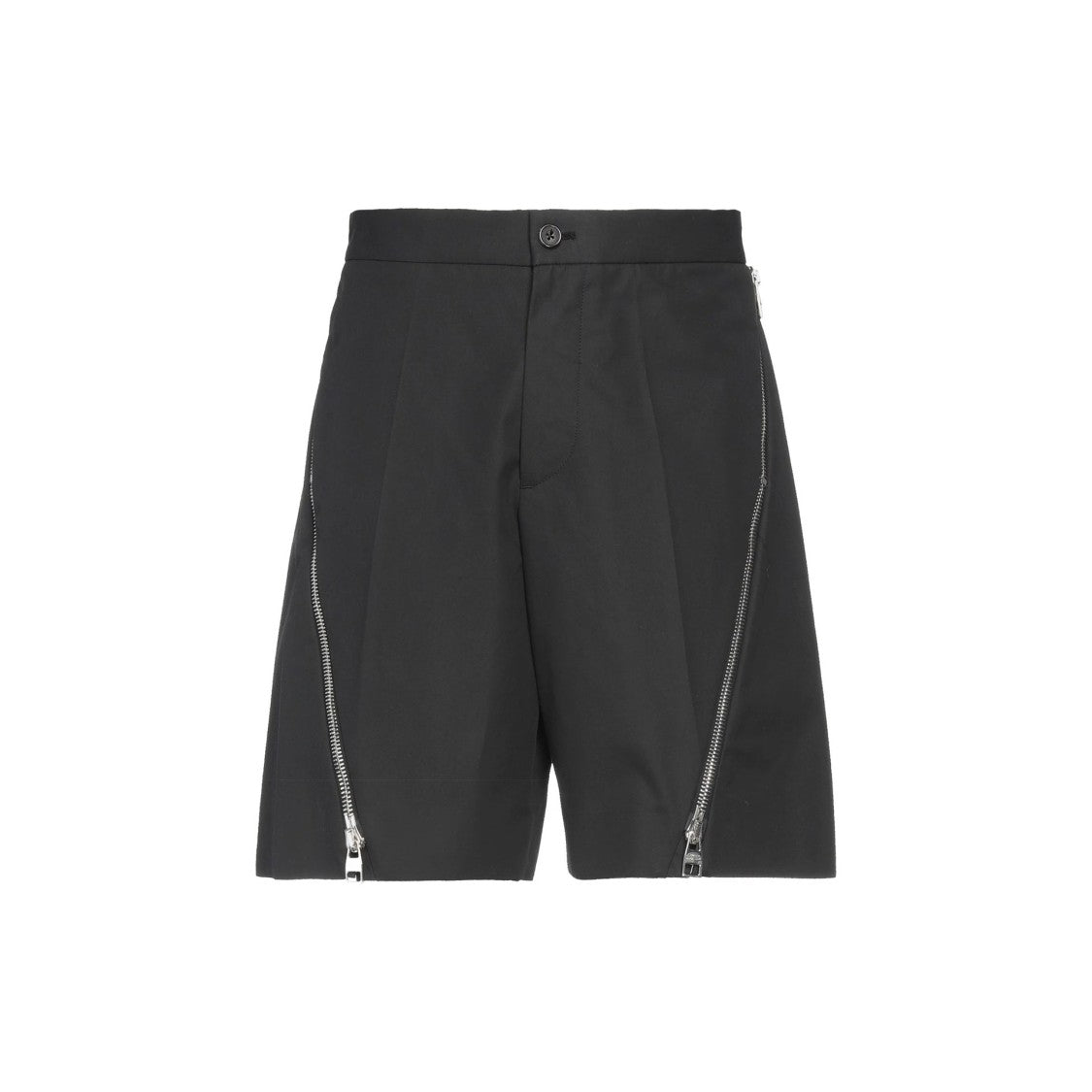 Alexander Mcqueen Tailored Black Cotton Bermuda Shorts
