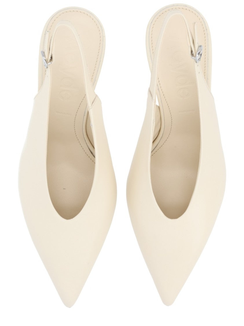 Aeydē Neutrals Pointed Toe Slingback Pumps