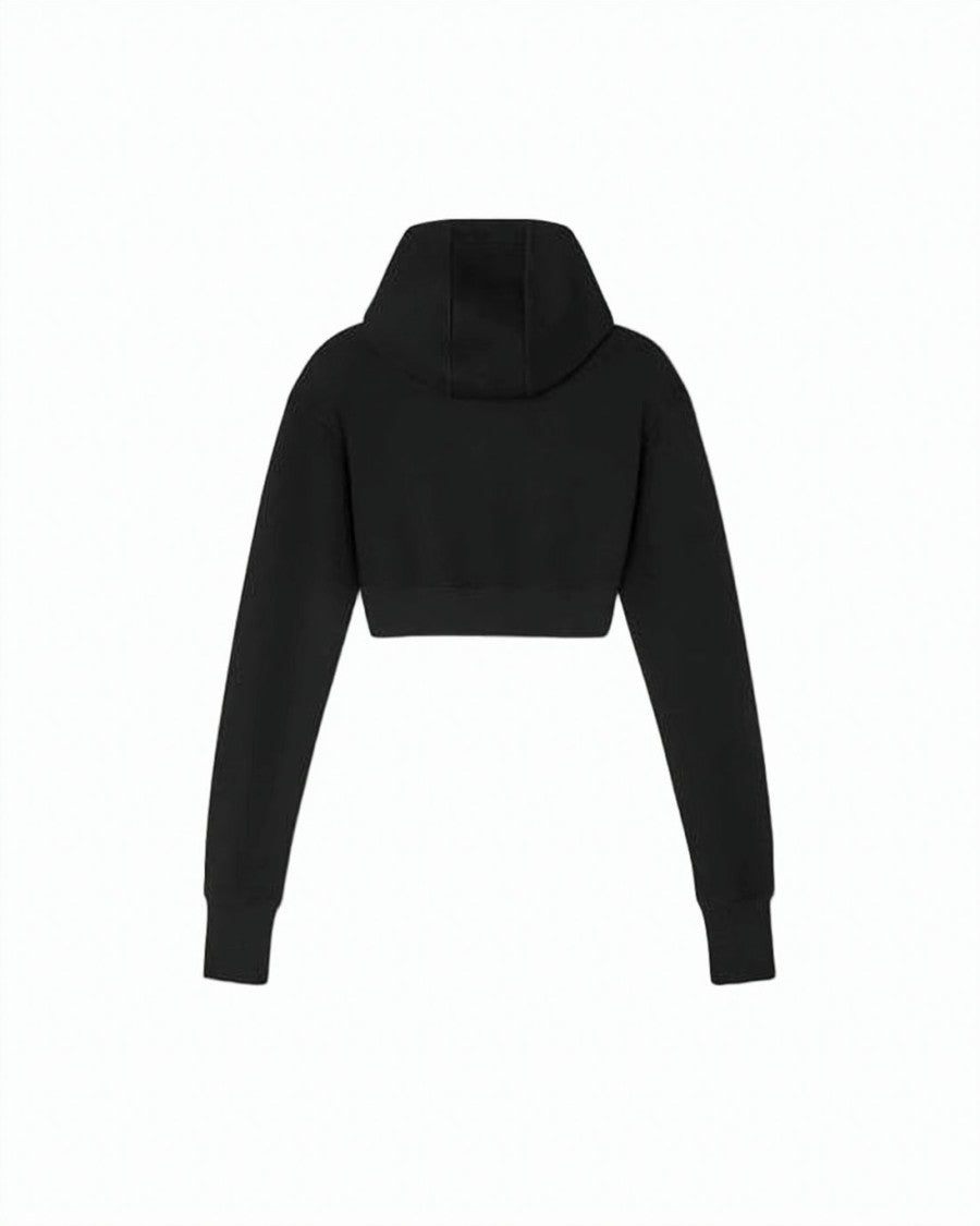 Versace Cropped Black Hoodie With High Collar